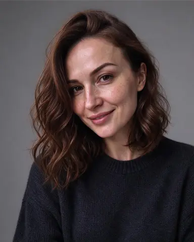 Студійний портрет на сірому фоні